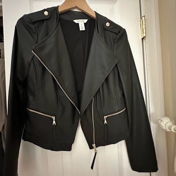 White House Black Market Jackets & Blazers - White House Black Market Black Faux Leather Jacket